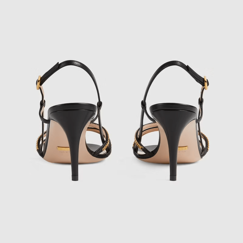 Giày Gucci Women's Sandal with Chains 659196-C9D00-1000 - Ảnh 5