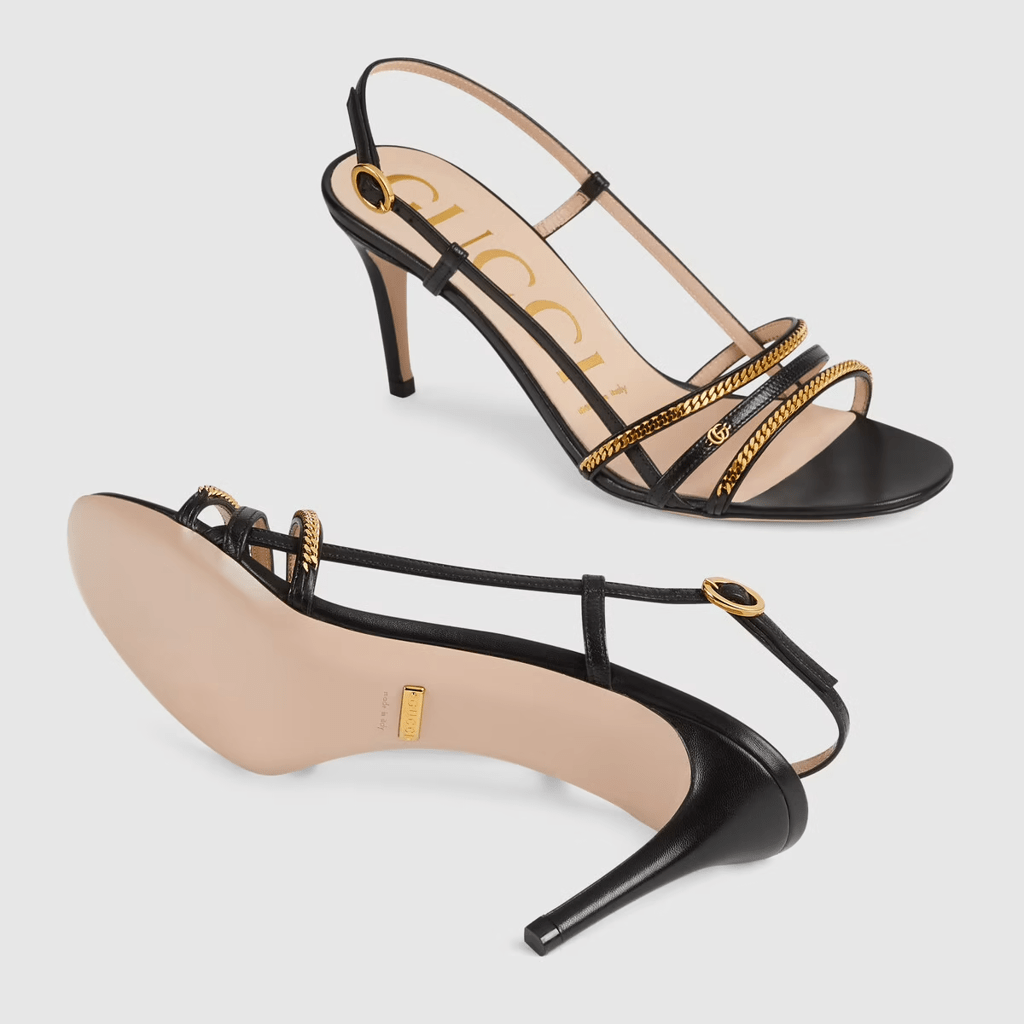 Giày Gucci Women's Sandal with Chains 659196-C9D00-1000 - Ảnh 3