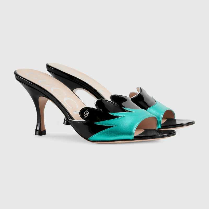 Giày Gucci Women's Scalloped Slide Sandal 659285-1XX70-3671 - Ảnh 2