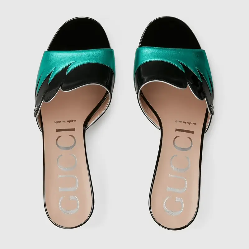 Giày Gucci Women's Scalloped Slide Sandal 659285-1XX70-3671 - Ảnh 4