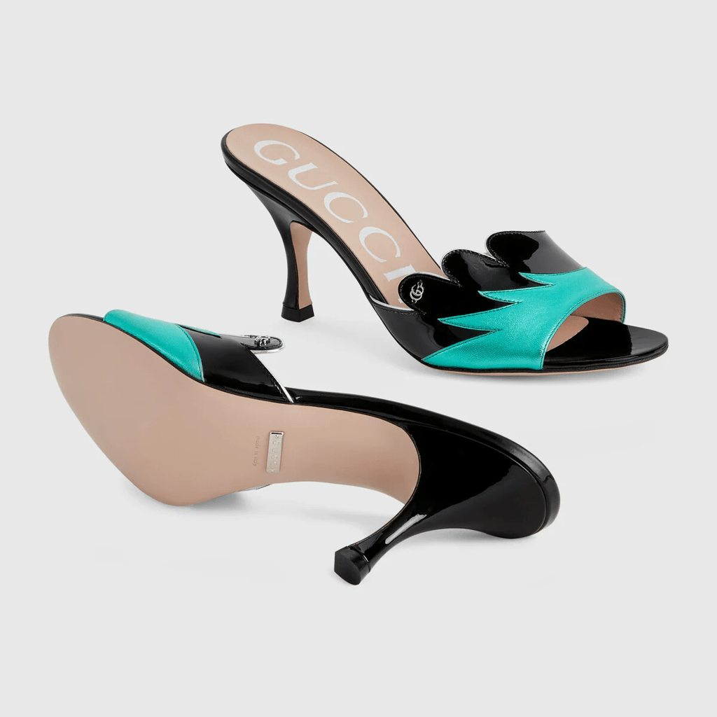 Giày Gucci Women's Scalloped Slide Sandal 659285-1XX70-3671 - Ảnh 3