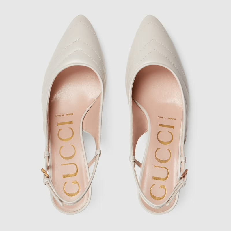 Giày Gucci Women's Matelassé Sling Back 659471-BKO00-9050 - Ảnh 4