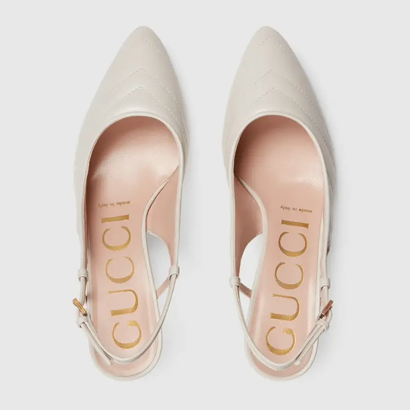 Giày Gucci Women's Matelassé Sling Back 659471-BKO00-9050 - Ảnh 4