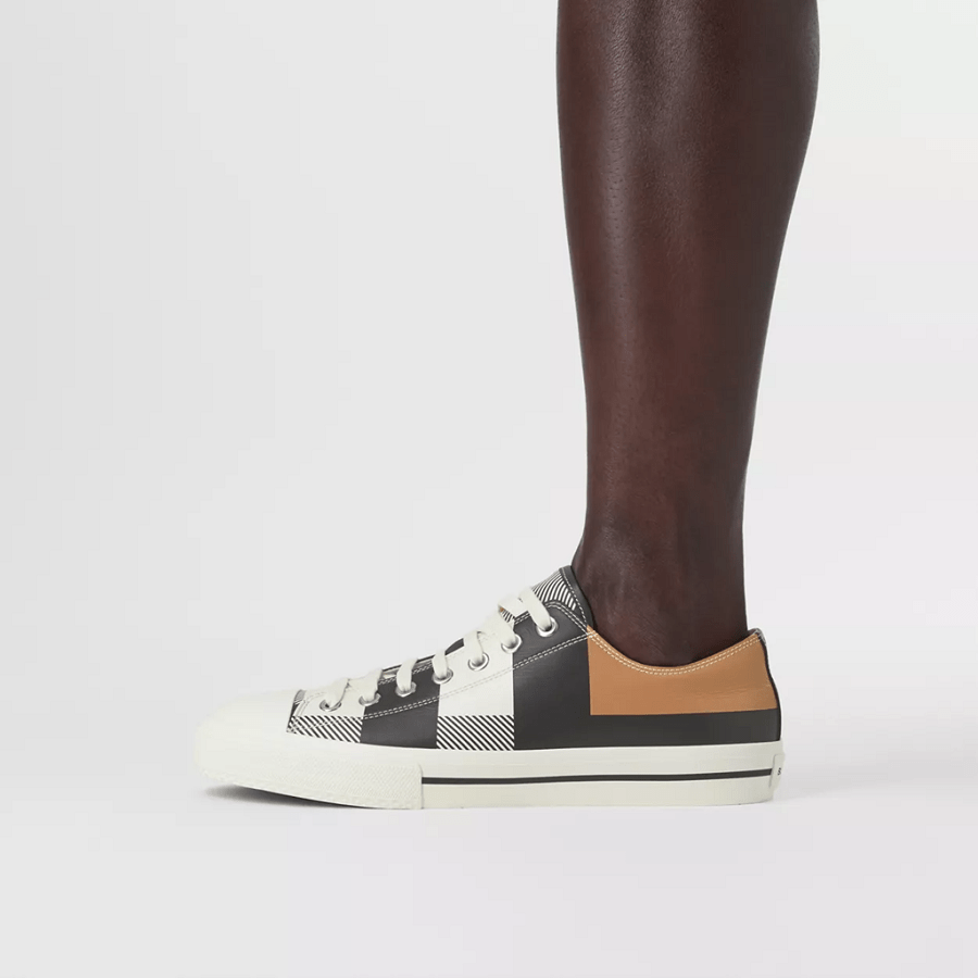 Giày Burberry Check Print Leather 'Camel' 80436061 - Ảnh 2
