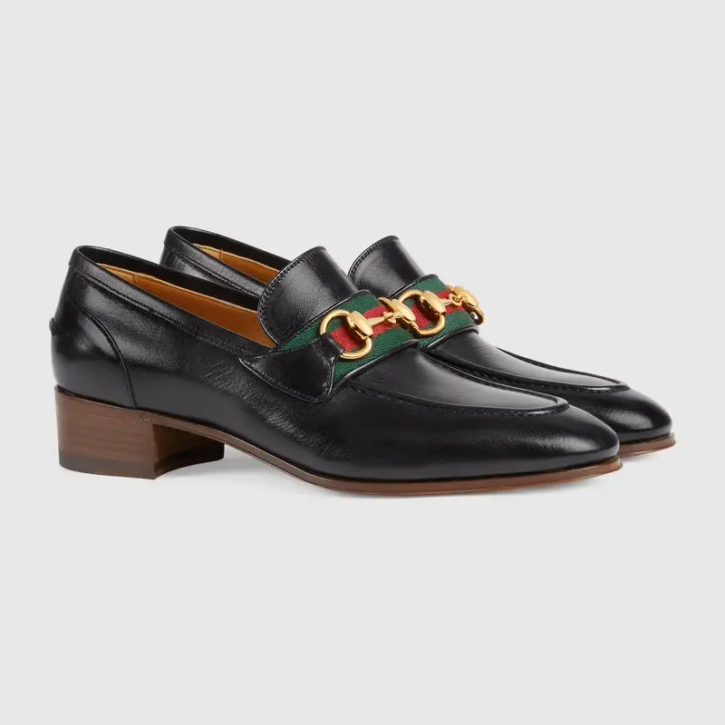 Giày Gucci Loafer With Horsebit And Web 660819-0G0P0-1060 - Ảnh 3