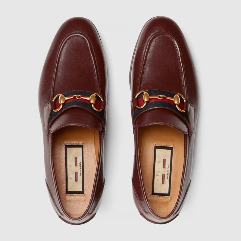 Giày Gucci Loafer With Horsebit And Web Deep Red 660819-0G0P0-6160 - Ảnh 3