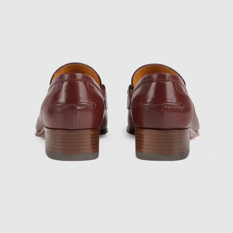 Giày Gucci Loafer With Horsebit And Web Deep Red 660819-0G0P0-6160 - Ảnh 4