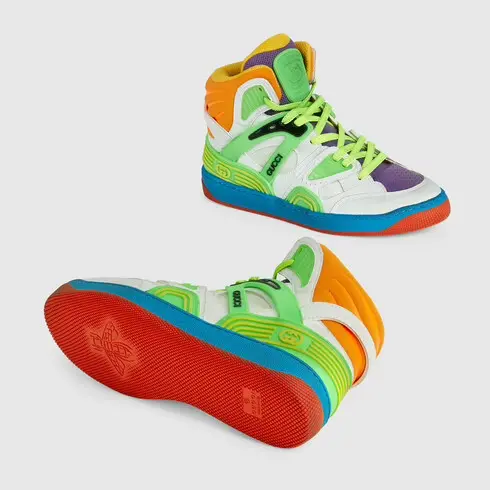 Giày Gucci Basket Sneaker White Green Purple 661310-2SH80-9062 - Ảnh 3