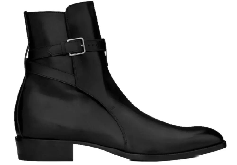Giày Saint Laurent Wyatt Jodhpur Boots In Mooth Leather 'Black' 6634141YL001000
