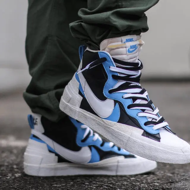 Giày Nike Sacai x Blazer Mid 'Black Blue' BV0072-001 - Ảnh 6