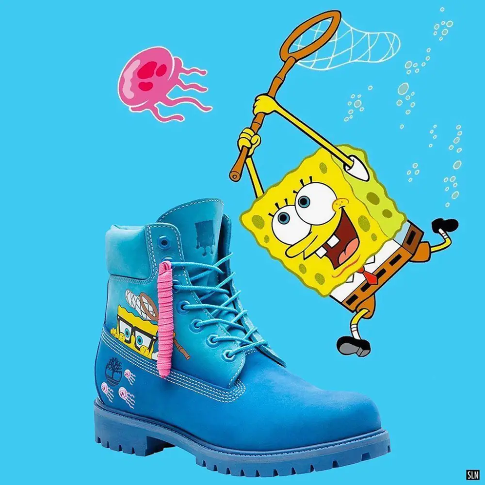 Alternative view of Giày Timberland SpongeBob 'Bright Blue' TB0A22T4-J45
