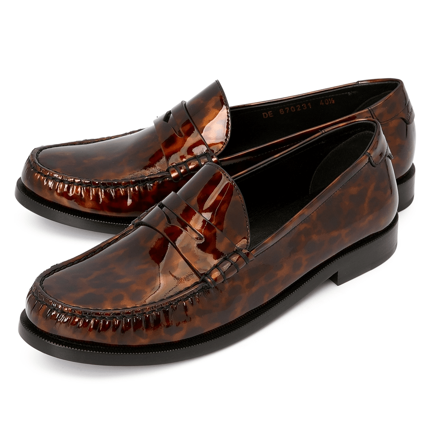 Giày Saint Laurent Monogram Penny Tortoiseshell 'Brown' 670231-AAARV-2094 - Ảnh 4