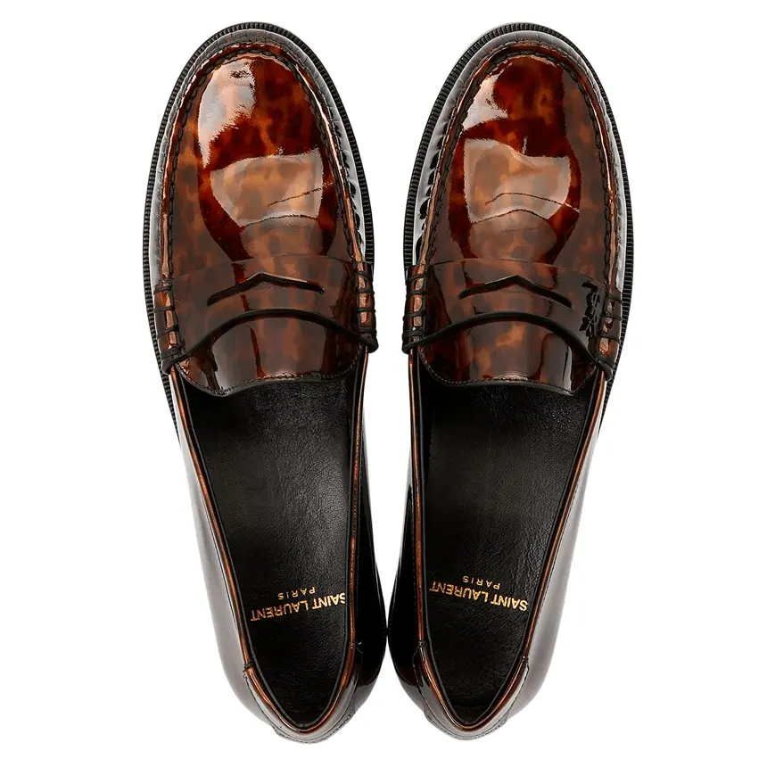 Giày Saint Laurent Monogram Penny Tortoiseshell 'Brown' 670231-AAARV-2094 - Ảnh 3
