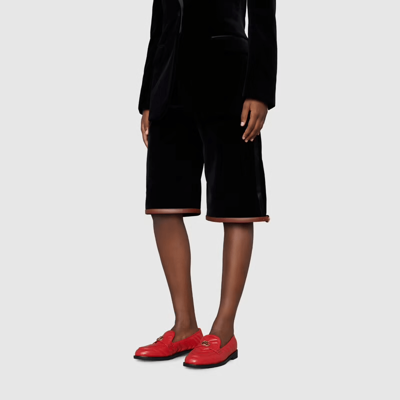 Giày Gucci Women's Loafer With Double G Red Leather 670399-BKO60-6549 - Ảnh 5