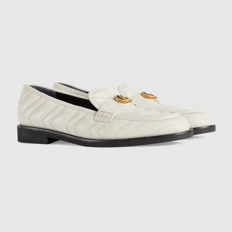 Giày Gucci Women's Loafer With Double G White Leather 670399-BKO60-9022 - Ảnh 2
