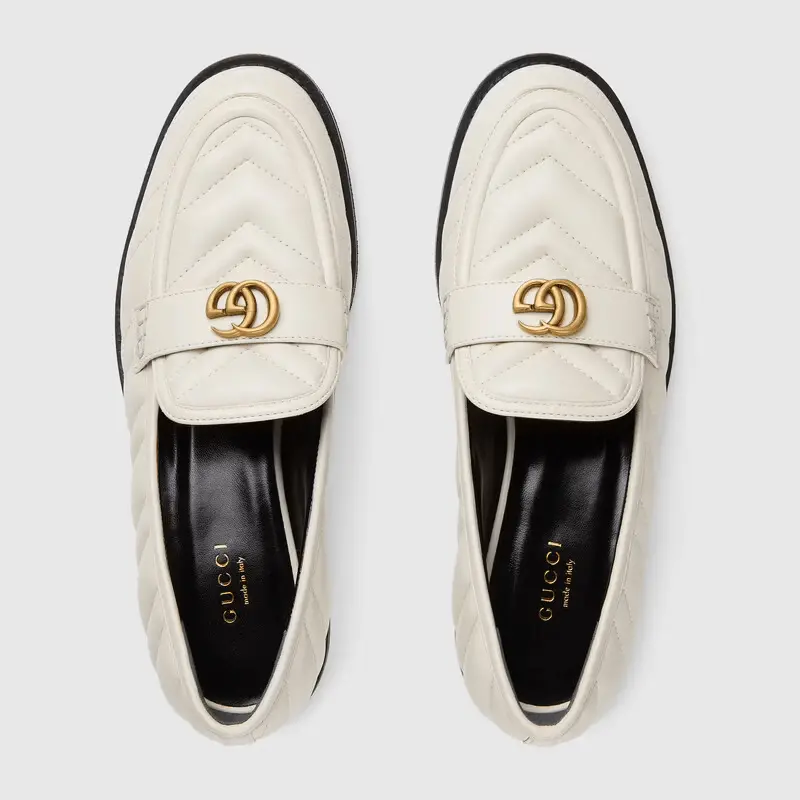 Giày Gucci Women's Loafer With Double G White Leather 670399-BKO60-9022 - Ảnh 4