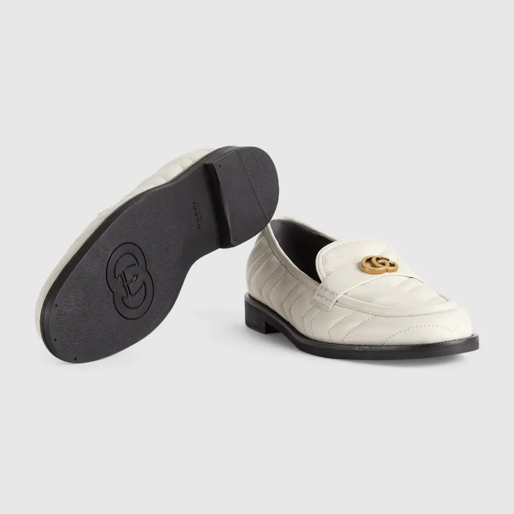 Giày Gucci Women's Loafer With Double G White Leather 670399-BKO60-9022 - Ảnh 3