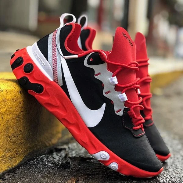Giày Nike React Element 55 Black White Red Orbit CQ9705-001 - Ảnh 3