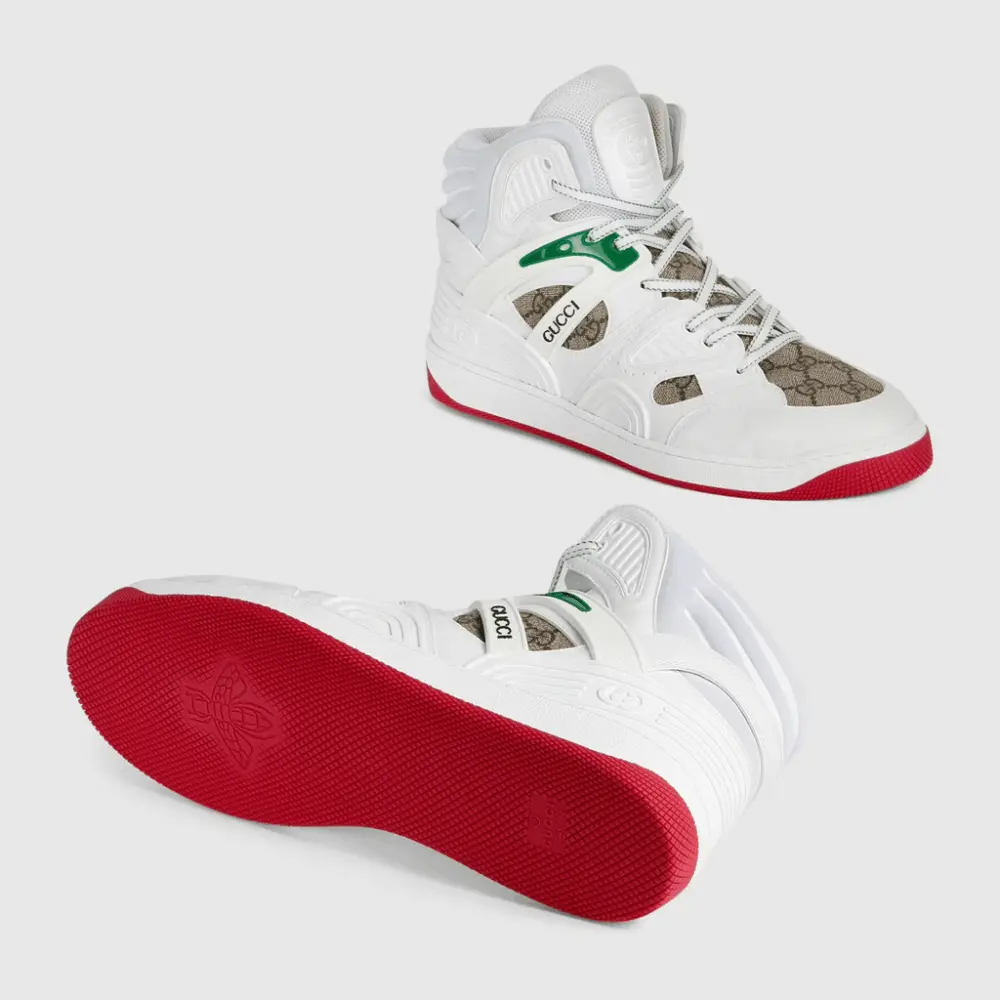 Giày Gucci Men's Basket Sneaker With Interlocking G 673077-2SHG0-9076 - Ảnh 4