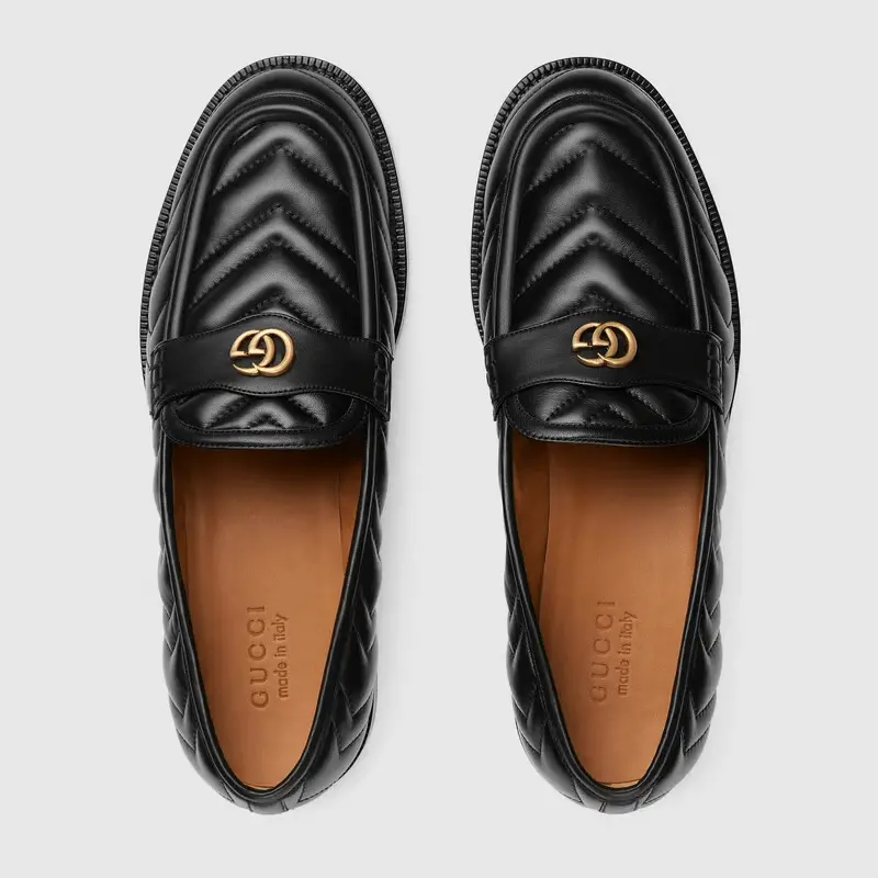 Giày Gucci Men's Matelassé Loafer with Double G 673814-BKO60-1000 - Ảnh 3