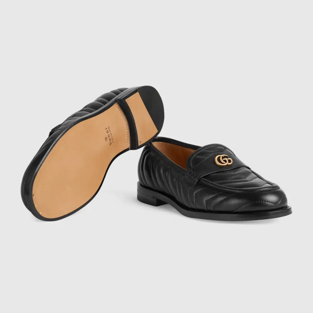 Giày Gucci Men's Matelassé Loafer with Double G 673814-BKO60-1000 - Ảnh 4