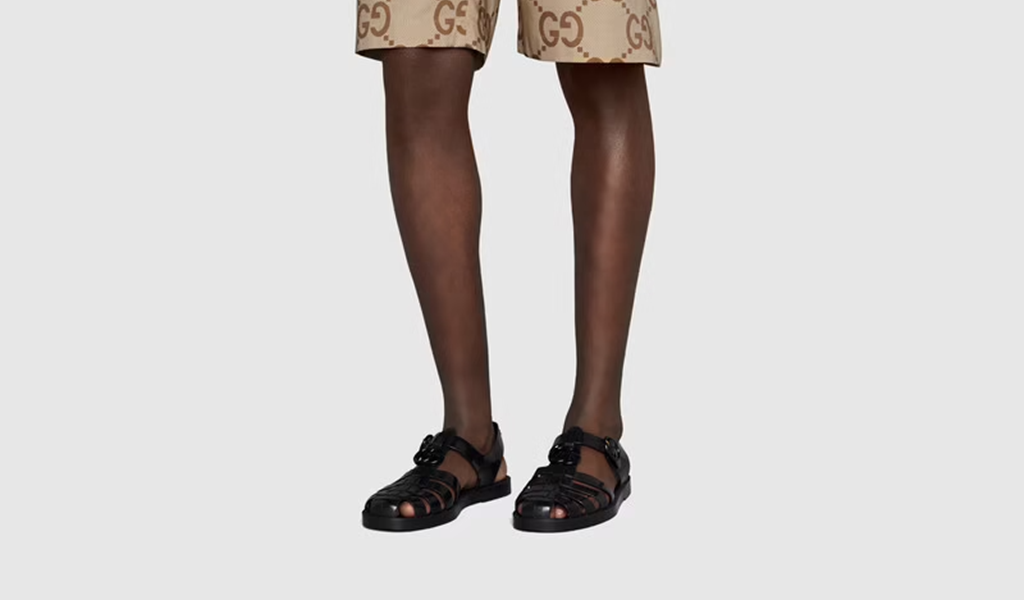 Dép Gucci Sandal With Double G 'Black' 674132-JFM00-1000 - Ảnh 2