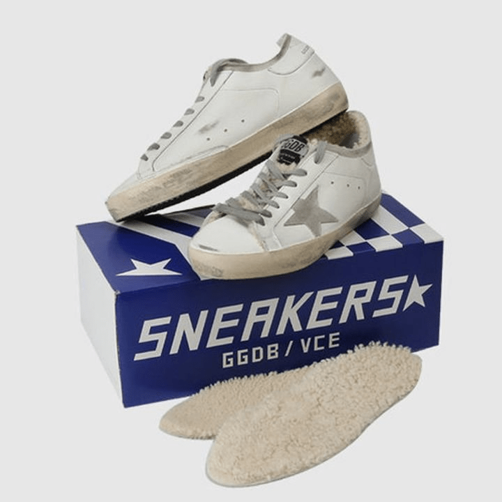 Giày Golden Goose Superstar Shearling Sneaker 'White' G35MS590-Q75 - Ảnh 4