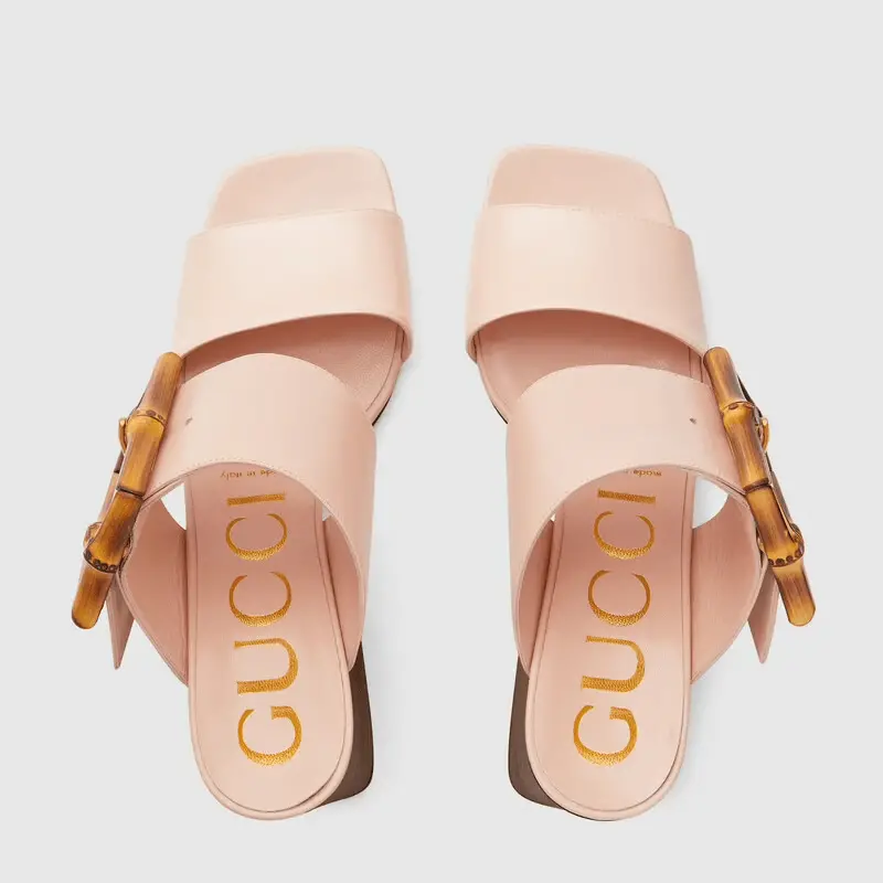 Giày Gucci Women's Sandal with Bamboo Buckle 674821-C9D00-6705 - Ảnh 3