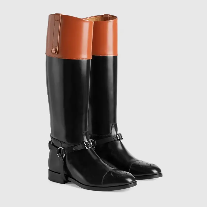 Alternative view of Giày Gucci Knee High Boot With Harness Black ‎675655-DS8J0-1079
