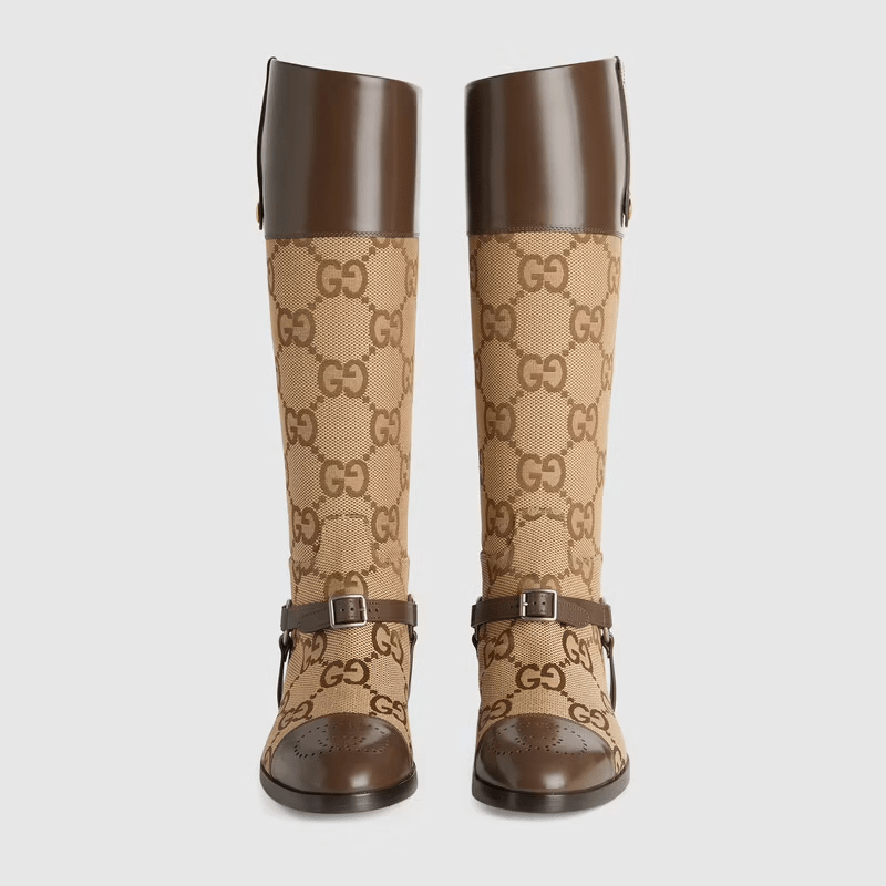 Giày Gucci Knee High Boot With Harness Beige 675658-UKO50-2597 - Ảnh 3