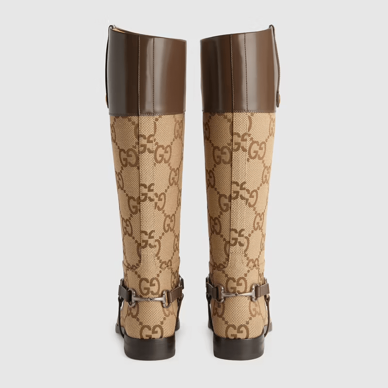 Giày Gucci Knee High Boot With Harness Beige 675658-UKO50-2597 - Ảnh 4