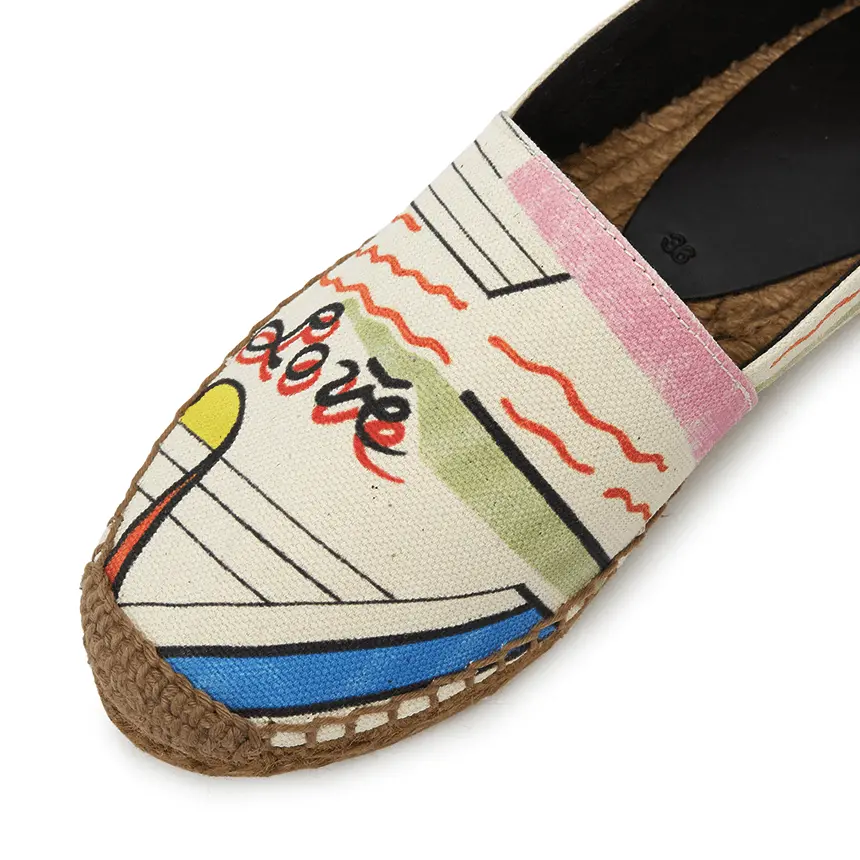 Alternative view of Giày Saint Laurent Love 1980 Espadrilles 'Ivory' 676161-AAAJC-8486