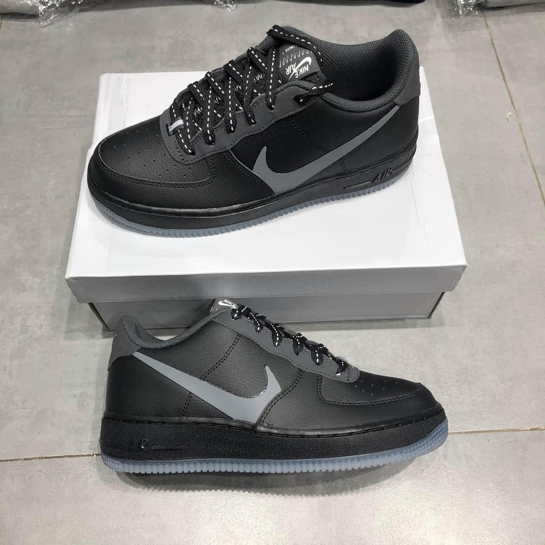 Giày Nike Air Force 1 LV8 3 GS 'Black Silver Lilac' CD7409-001 - Ảnh 4