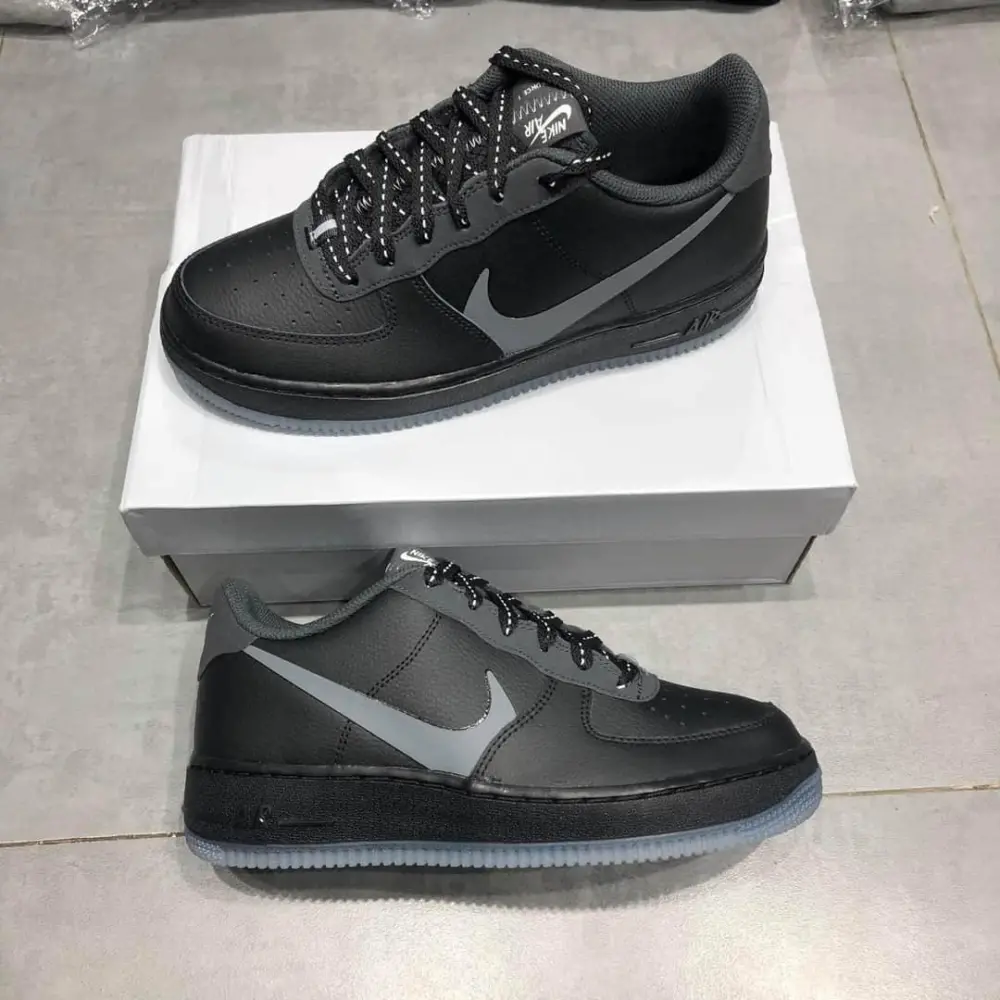 Giày Nike Air Force 1 LV8 3 GS 'Black Silver Lilac' CD7409-001 - Ảnh 4