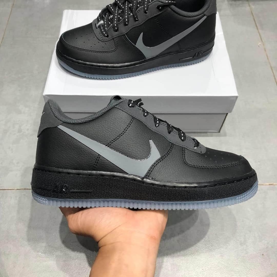 Giày Nike Air Force 1 LV8 3 GS 'Black Silver Lilac' CD7409-001 - Ảnh 2
