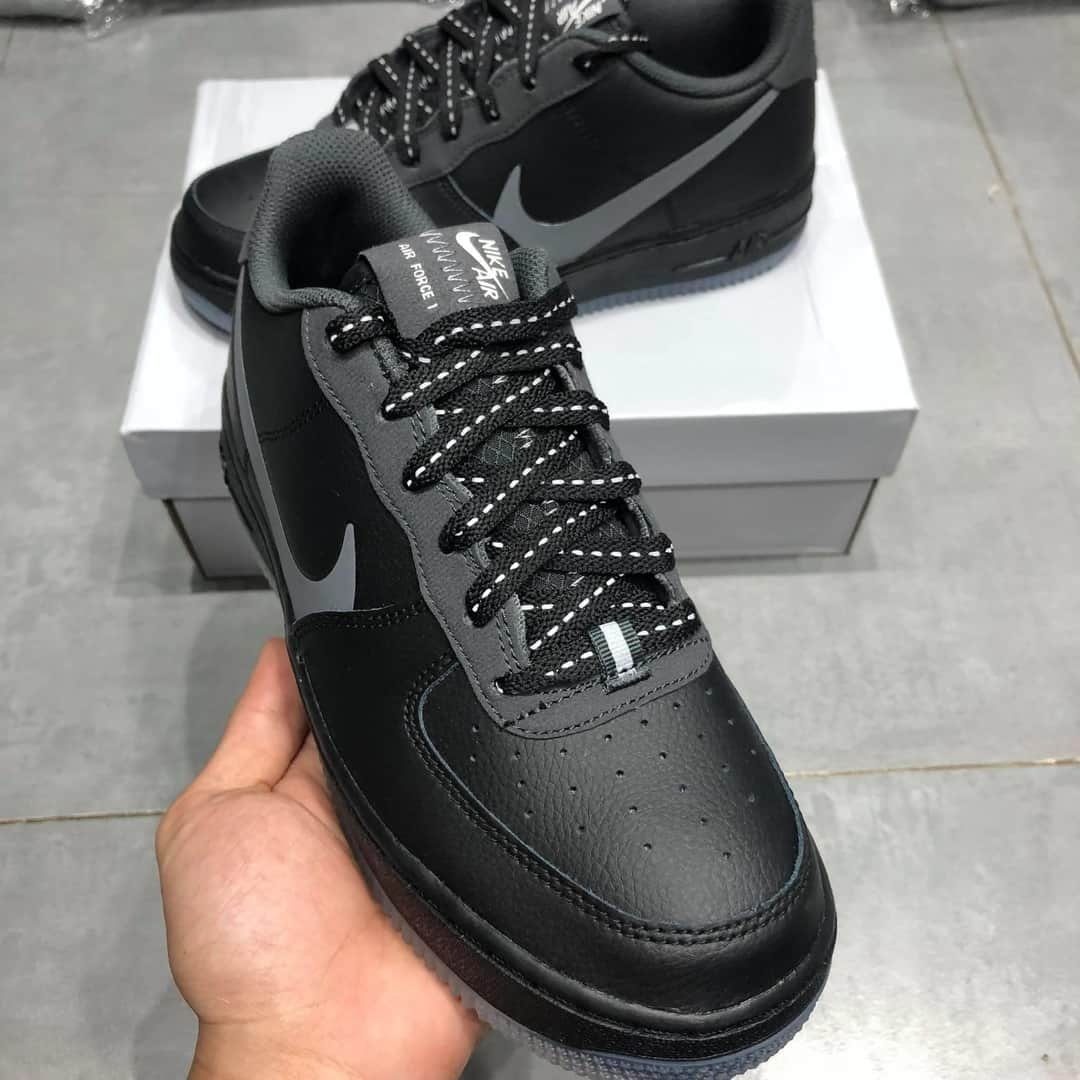 Giày Nike Air Force 1 LV8 3 GS 'Black Silver Lilac' CD7409-001 - Ảnh 3