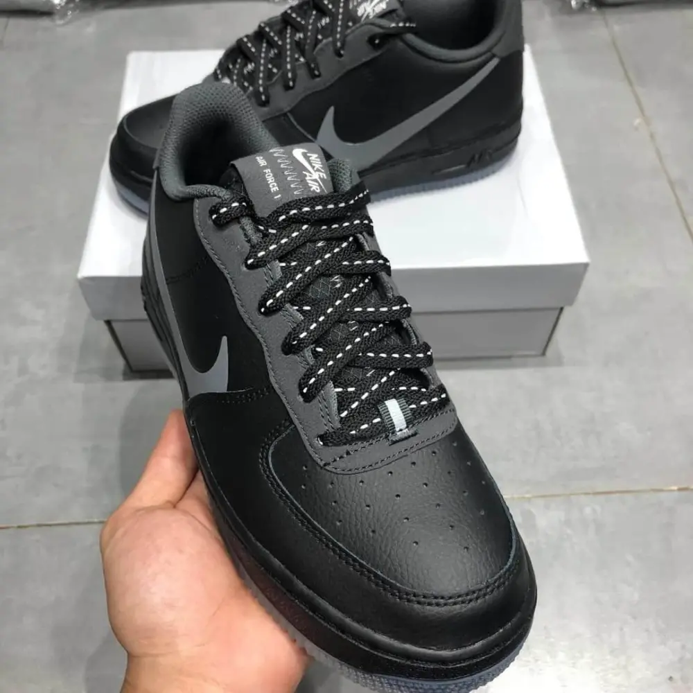 Giày Nike Air Force 1 LV8 3 GS 'Black Silver Lilac' CD7409-001 - Ảnh 3