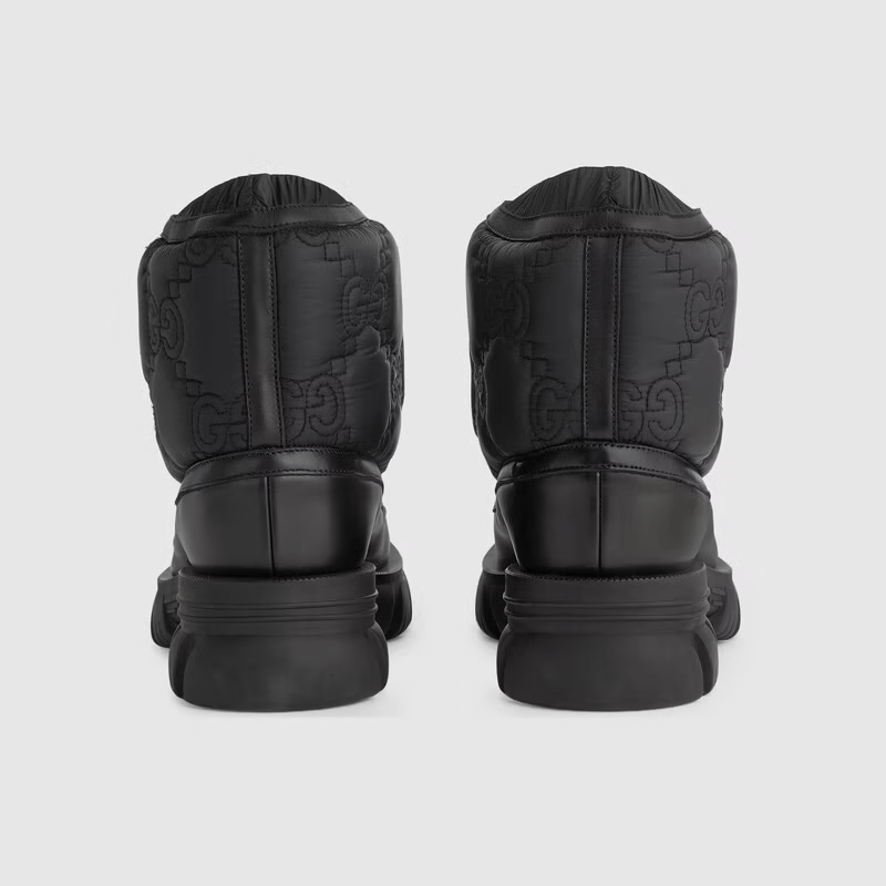 Giày Gucci GG Ankle Boot Black Leather Trim 680888-UF720-1000 - Ảnh 3