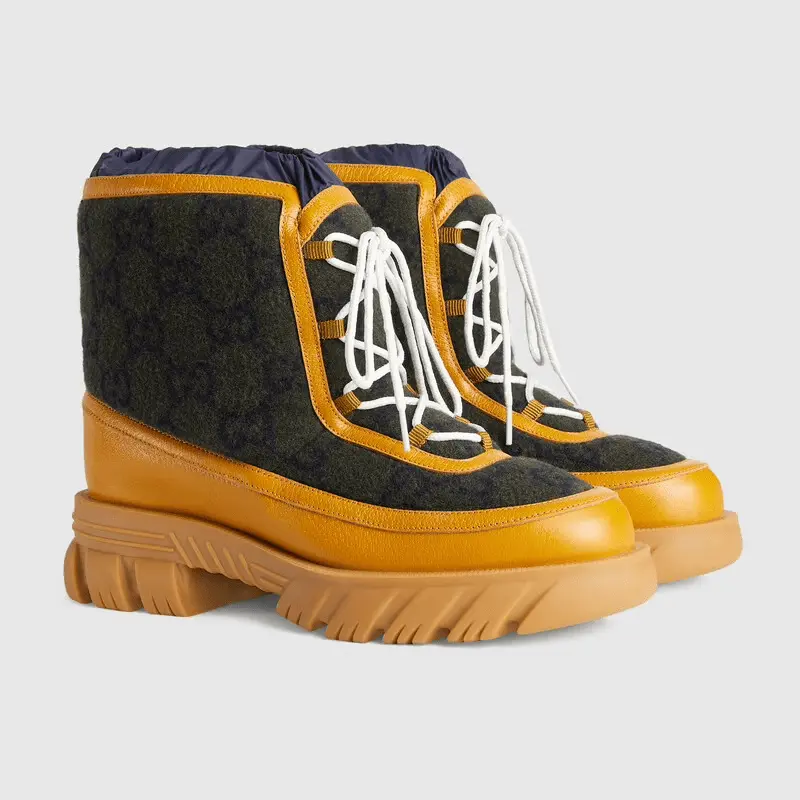 Alternative view of Giày Gucci GG Ankle Boot Light Brown Leather Trim 681796-2XN20-3362