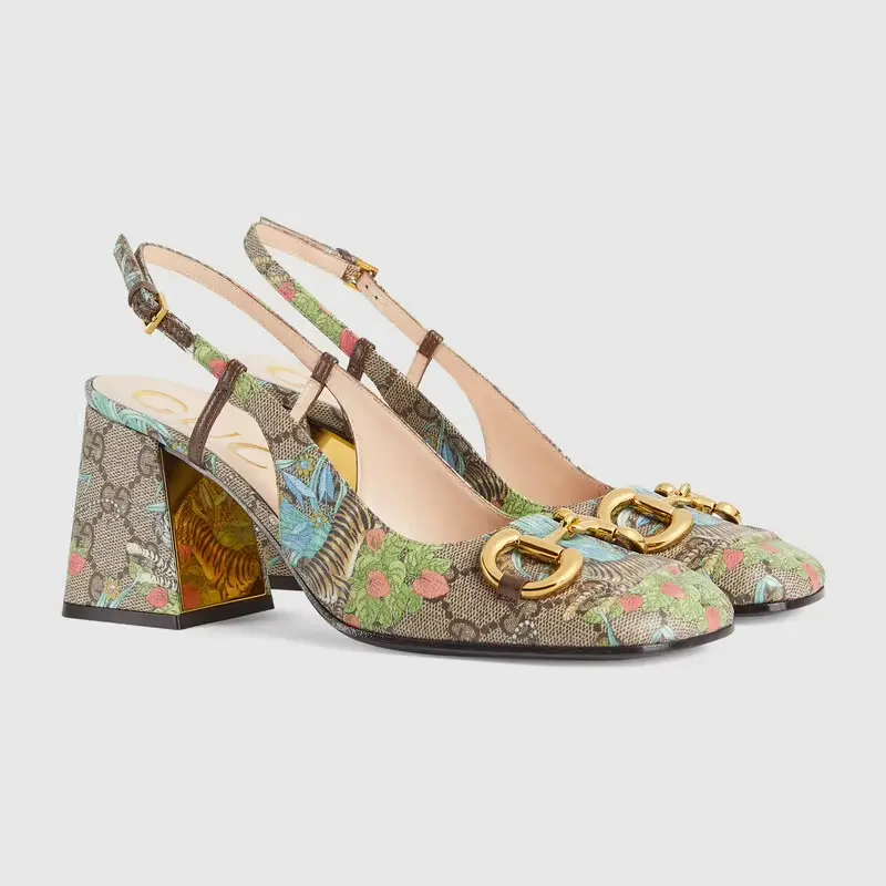Alternative view of Giày Gucci Tiger Women's Mid-heel Slingback ‎687580-UUA10-8471