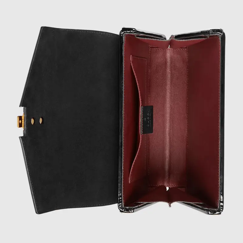 Alternative view of Túi Gucci Sylvie 1969 Patent Leather Mini Top Handle Black Leather 589479-1J70G-1000
