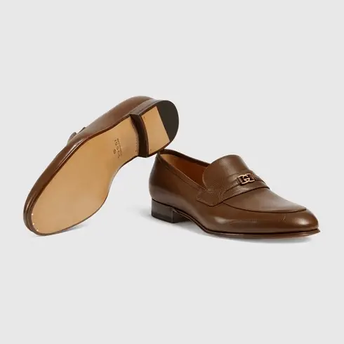 Giày Gucci loafer with Interlocking G Brown 692253-D3V00-2361 - Ảnh 5
