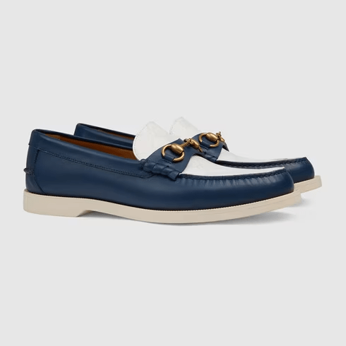 Giày Gucci Loafer with Horsebit Navy Blue 695049-UPG50-4890 - Ảnh 2