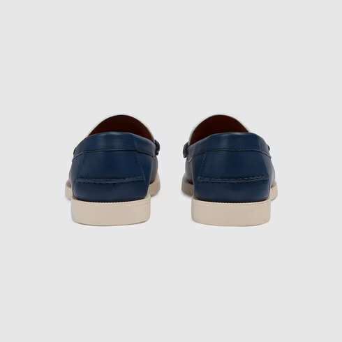Giày Gucci Loafer with Horsebit Navy Blue 695049-UPG50-4890 - Ảnh 3