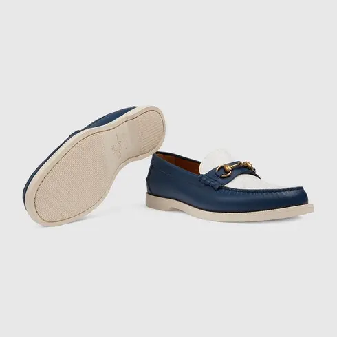 Giày Gucci Loafer with Horsebit Navy Blue 695049-UPG50-4890 - Ảnh 4