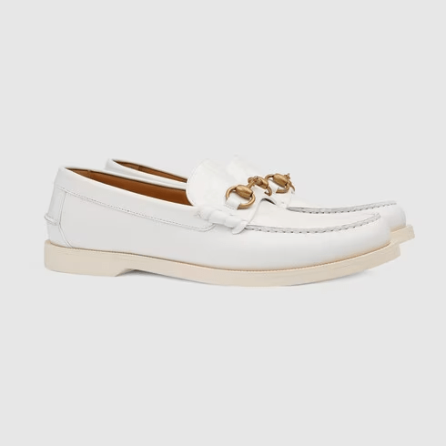 Giày Gucci Loafer with Horsebit White 695049-UPG50-9000 - Ảnh 2