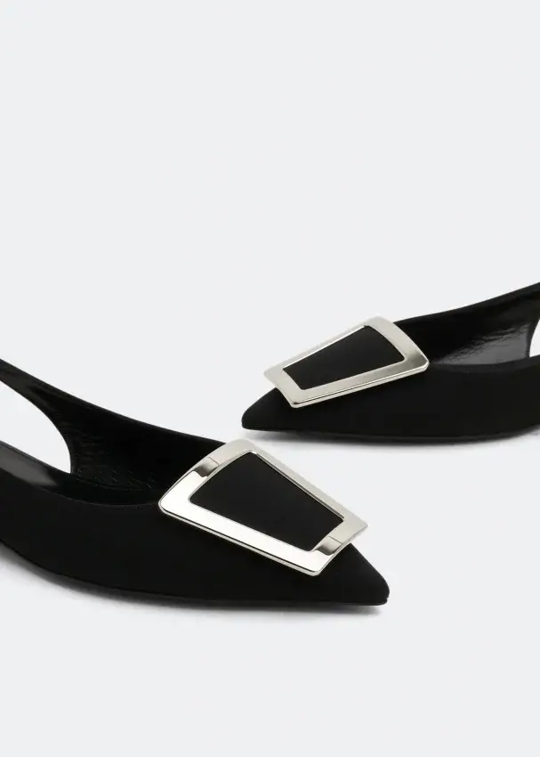 Giày Saint Laurent Maxine Slingback 'Black' 699518AAAM21000 - Ảnh 3