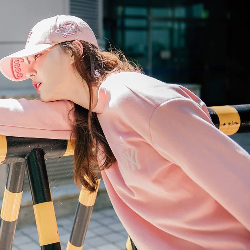 Áo MLB Sweater NY Back Big Logo Pink 31MTR1941-50P - Ảnh 5