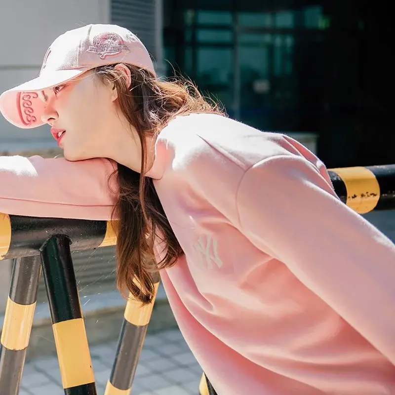 Áo MLB Sweater NY Back Big Logo Pink 31MTR1941-50P - Ảnh 5
