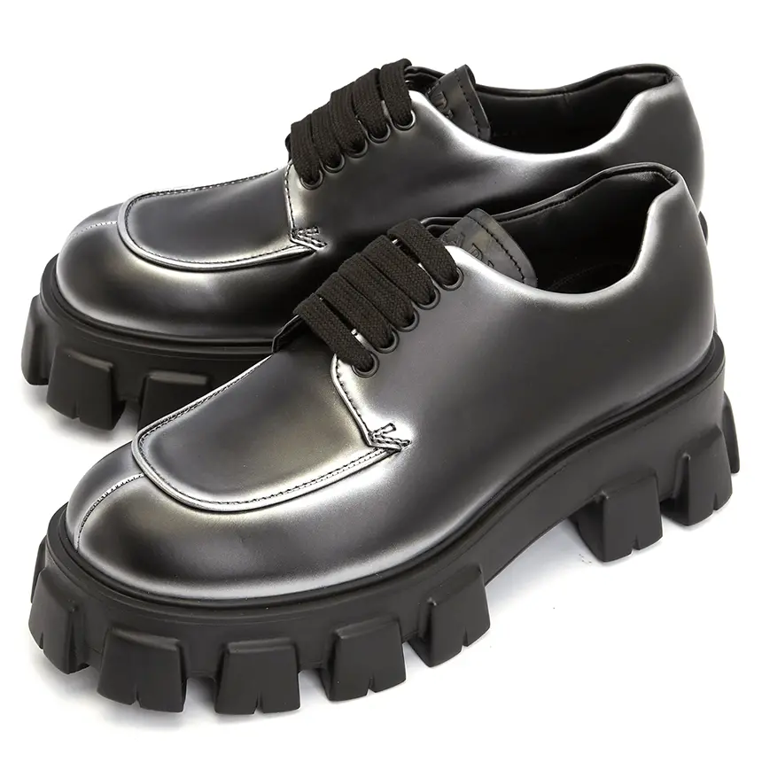 Giày Prada Monolith Nuance Lace Up 'Black' 2EE356-3LMH-F0I89 - Ảnh 4